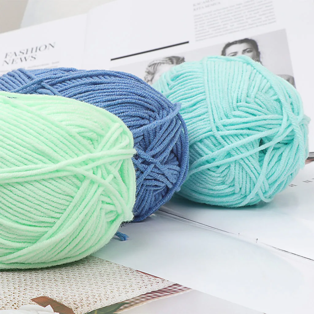 Детская молочная хлопковая пряжа для вязания крючком шерстяная Толстая теплая