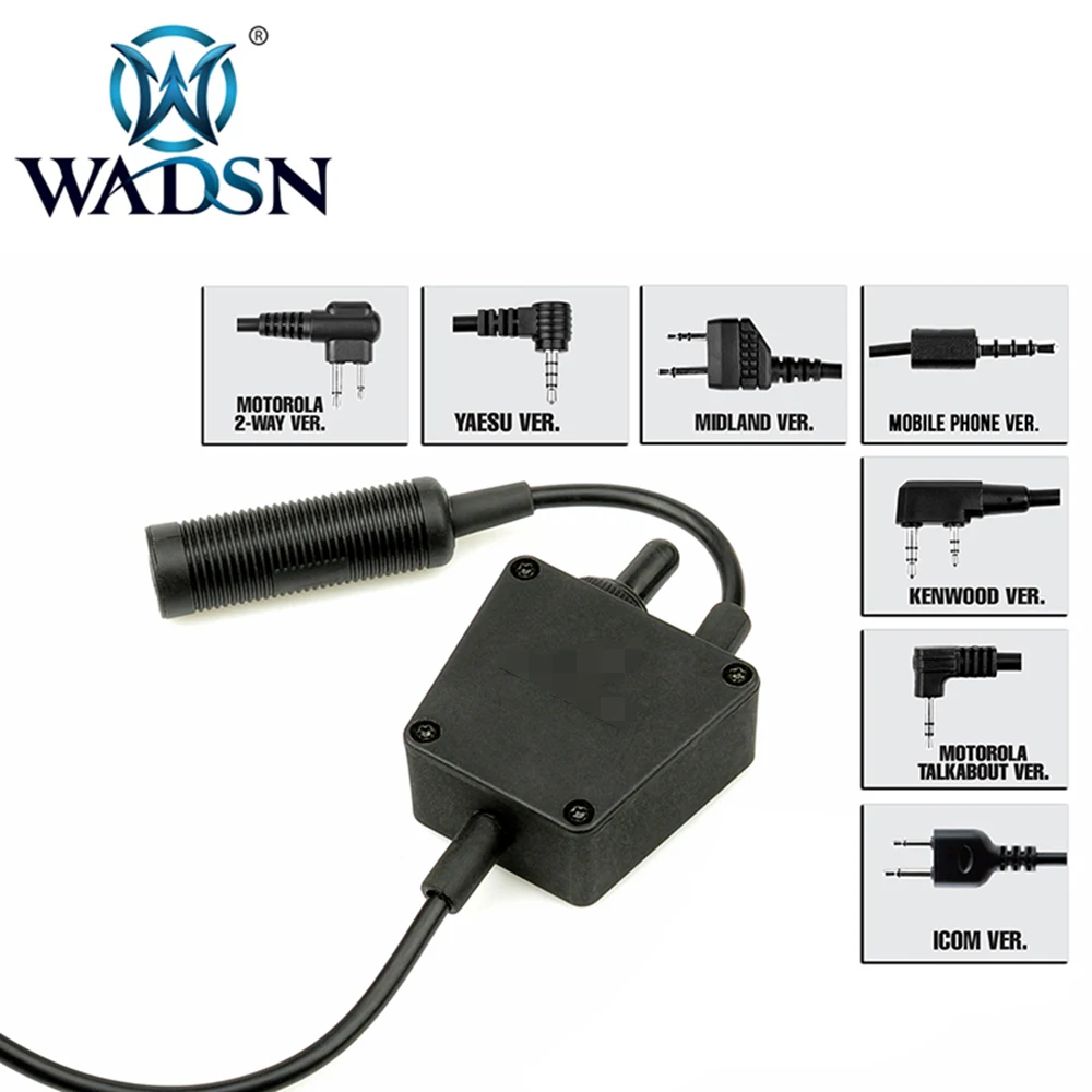 WADSN E-Switch Tactical PTT Bowman Airsoft Headset Connector Radio Military Adapter Push to Talk Softair Earphone Accessory Z122 | Спорт и