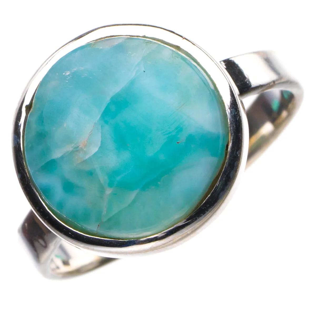 925 пробы Серебряное кольцо ручной работы StarGems Natural Caribbean Larimar 9 D4686|Кольца| |