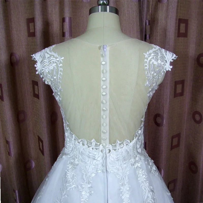 Vestido De Noiva Китай Свадебные платья великолепное Белое кружево из аппликаций бальное платье свадебное платье платья невесты Robe De Mariee - Цвет: White and Champagne