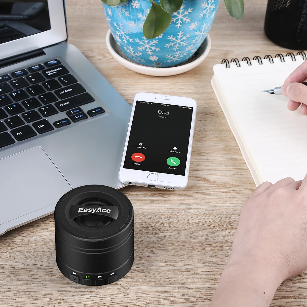 EasyAcc Мини Портативная перезаряжаемая Bluetooth колонка с микрофоном для планшетов