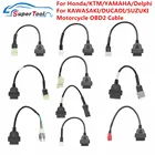 Удлинительный Кабель OBDII для мотоцикла YAMAHA 3Pin 4Pin для Honda 4Pin для KTM 6Pin для Ducati OBD2 разъем для мотоцикла