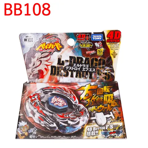 Оригинальный Takara Tomy Beyblade BB108 L Drago destrotor F:S + пусковое устройство