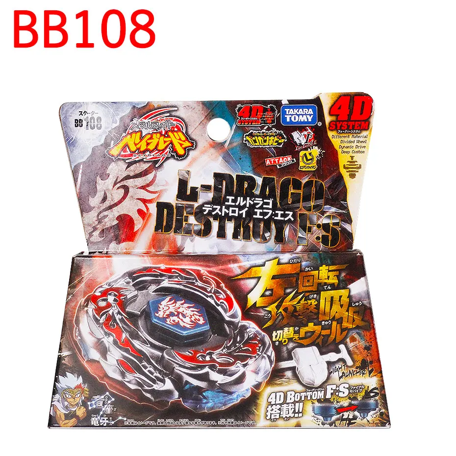 Оригинальный Takara Tomy Beyblade BB108 L Drago destrotor F:S + пусковое устройство | Игрушки и хобби