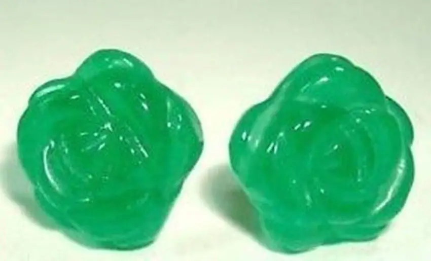 DYY + зеленый нефрит роза цветок серебряные серьги гвоздики 18k GP Стиль Fine jewe