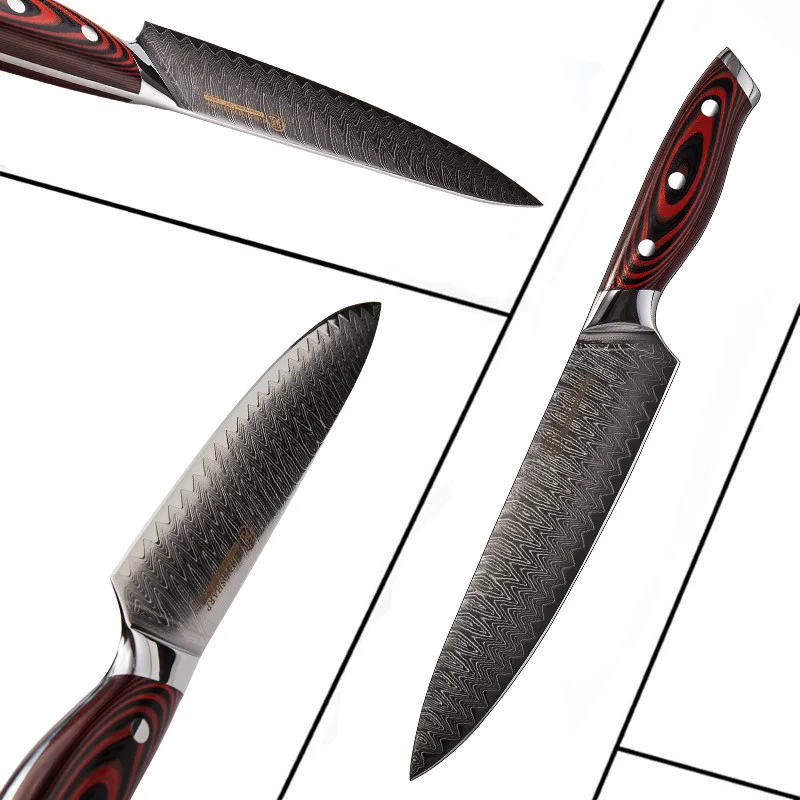 Grandsharp 8 дюймов нож шеф повара 67 слоев vg10 Дамасская сталь кухонный
