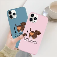 jamular kawaii i love dachshunds letter phone case for iphone 11 pro 12 xs max 7 xr x se20 8 6plus cute dog soft silicone cover