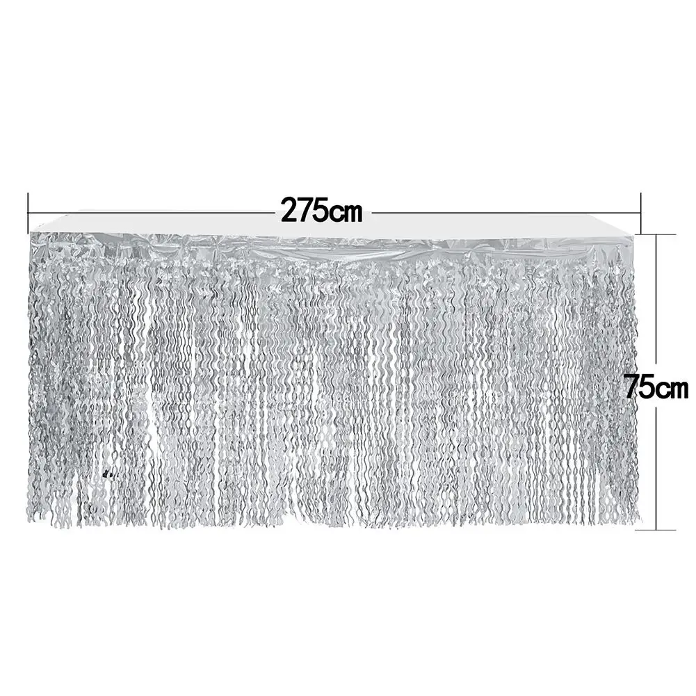 TPFOCUS Multicolor Glitter Spiral Tassel Curtains Bridal Shower Table Skirt for Wedding Birthday Baby Shower Party Decoration