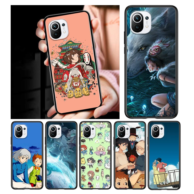 

Anime Totoro Ghibli Art for Xiaomi Mi 11 10 Ultra 11T 10T Note10 Pro Lite 11i 10i 10S 5G Soft Black Phone Case Cover