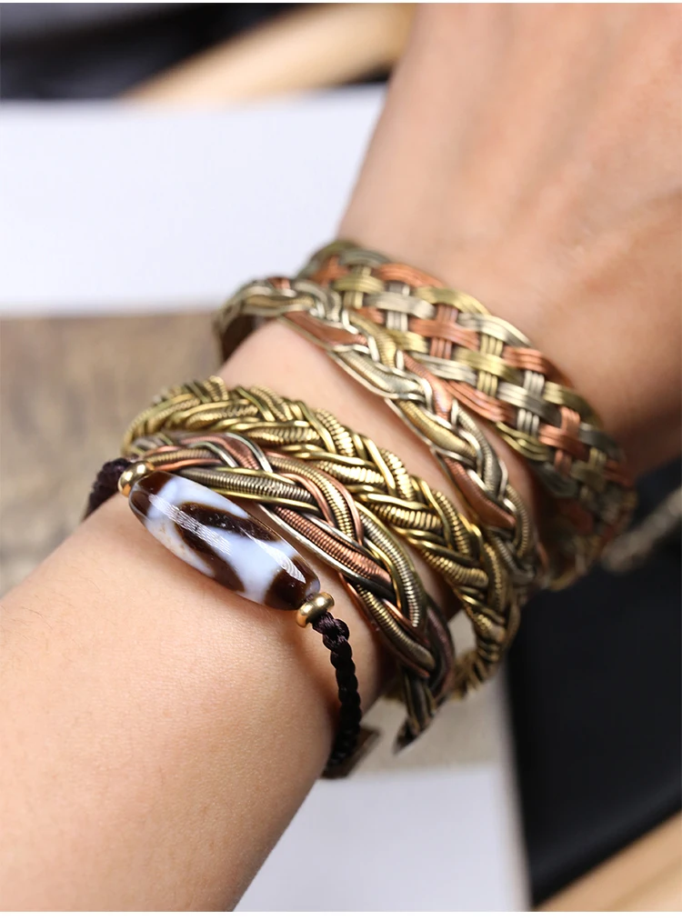 

Nepal's first jewelry handmade pure copper red copper bracelet lovers' national style