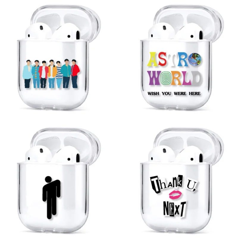 

Чехол для наушников Singer Boy для AirPods, чехол для беспроводных Bluetooth наушников, прозрачный жесткий чехол для ПК для Apple Air Pods 2 1, чехол