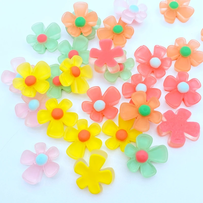 

20Pcs Cute Mixed Mini Flower Flat Back Resin Cabochons Scrapbooking DIY Jewelry Craft Decoration Accessorie L11