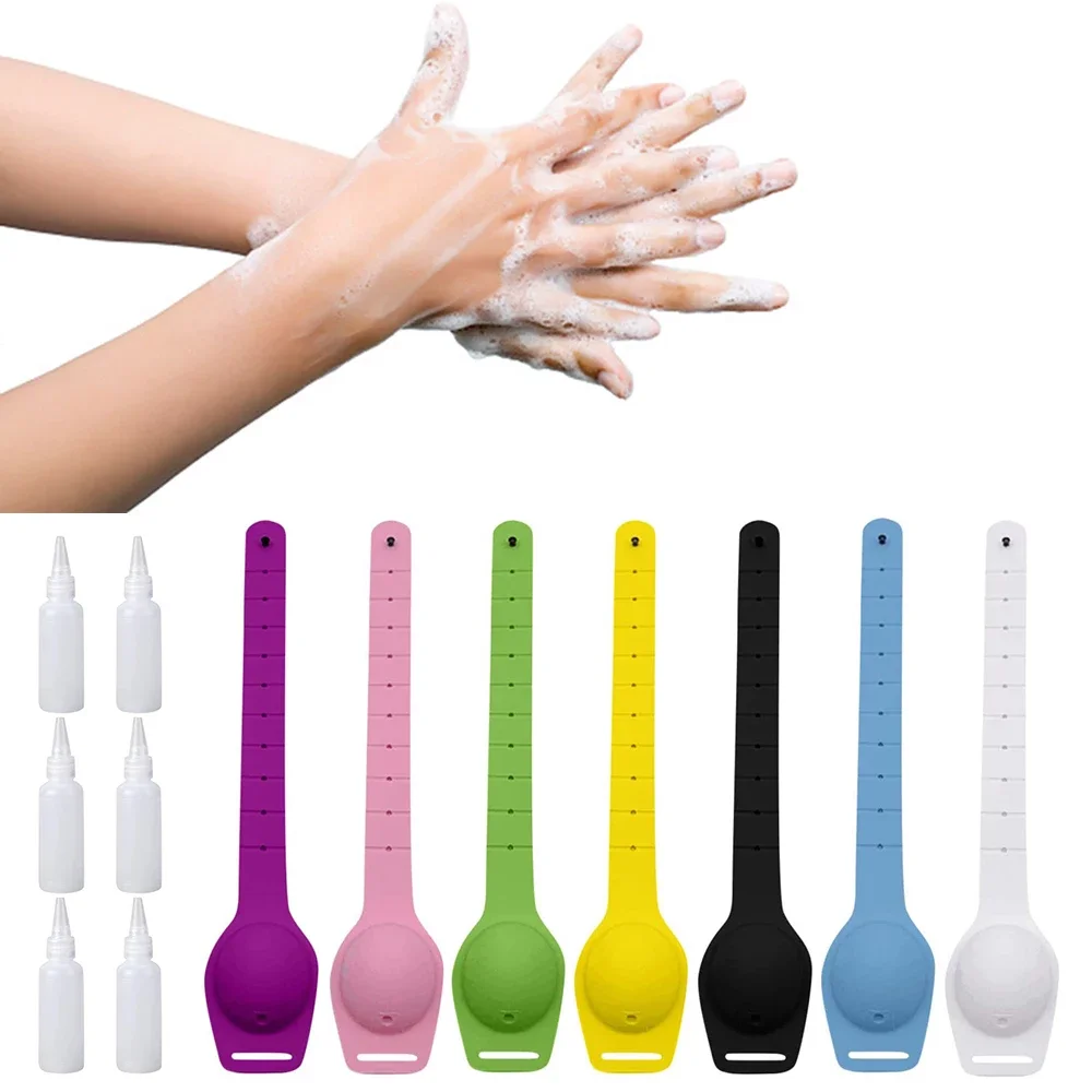 1PC Hand Sanitizer Dispenser Silicone Refillable Bracelet Wristband Hand Dispenser Wristband Adult Kid Men Women Home Outdoor