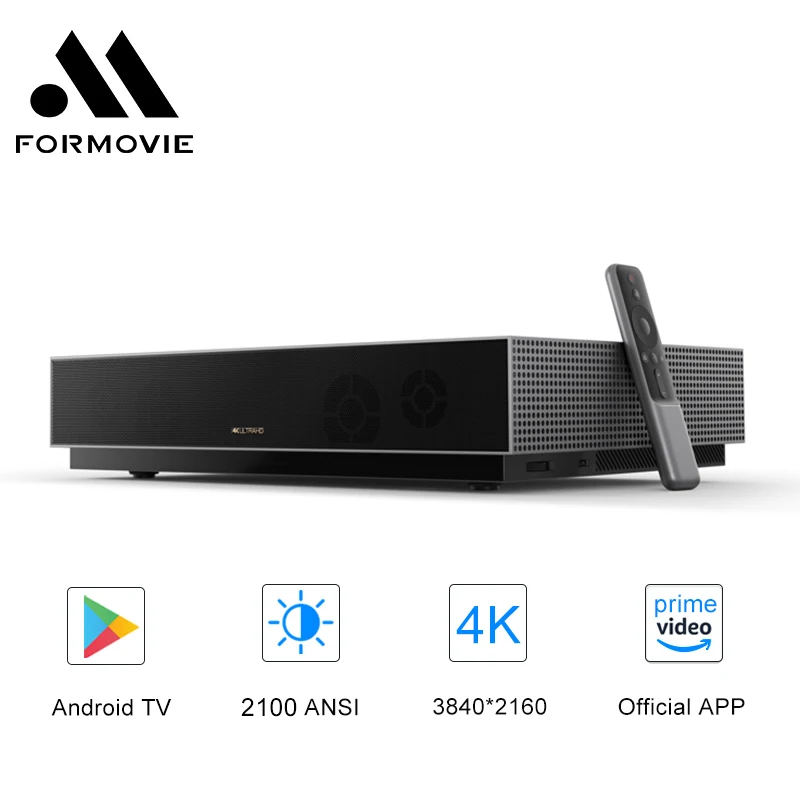 Проектор глобальная версия: Formovie 4K кинотеатр лазерный ТВ-проектор 2100ANSI Android TV 9.0