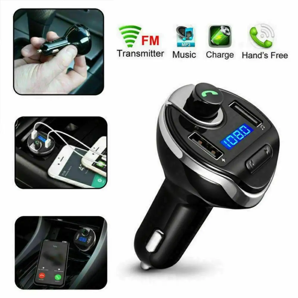B9 USB Автомобильный MP3 беспроводной двойной USB Bluetooth MP3 автомобильный комплект Hands-free автомобильный Bluetooth fm-передатчик радио с микрофоном с посылка
