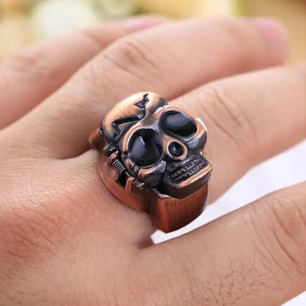 

Relojes Mujer Fashion Unisex Retro Vintage Finger Skull Ring Watch Clamshell Watch Relogio feminino Gift for Lovers