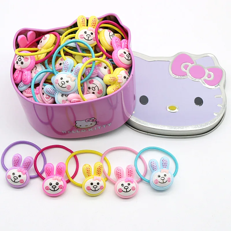 Mixed Rabbit Band Hello kitty Аксессуары для волос Набор заколки для волос эластичные ленты для волос Детские Девочки ожерелья, браслеты, ювелирные изделия подарки на Рождество и день рождения - Цвет: Mixed Rabbit Band