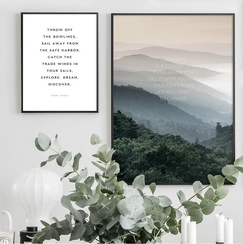 Пейзаж холст Постер в скандинавском стиле девять АРК мост Туманный лес печать