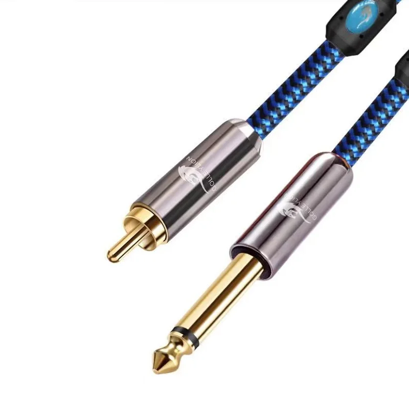 

1/4 inch Mono TS 6.35mm Male to RCA Male Audio Cable for Mixer Console Microphone Amplifier Home Theater System Cords