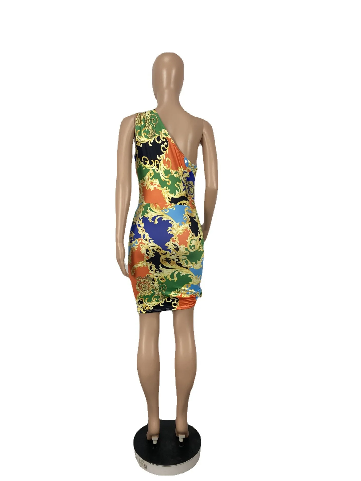 

Womens Dress Court Print Pleating Crop Top Spaghetti Strap Hip Dresses vestidos mini dress Sexy Club