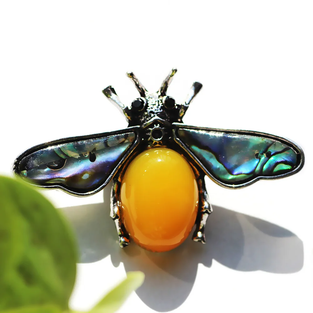 Женская Брошь в виде насекомого FARLENA Винтажная брошь из натуральных ракушек с