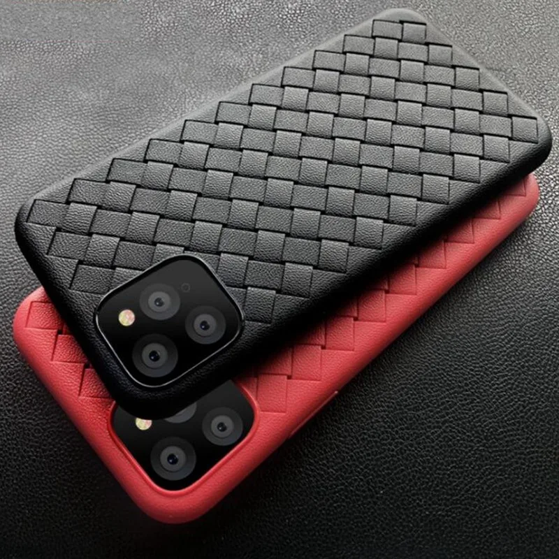 Чехлы для iphone 11 pro max iphone11pro XS Max XR кожаный мягкий силиконовый чехол с переплетением