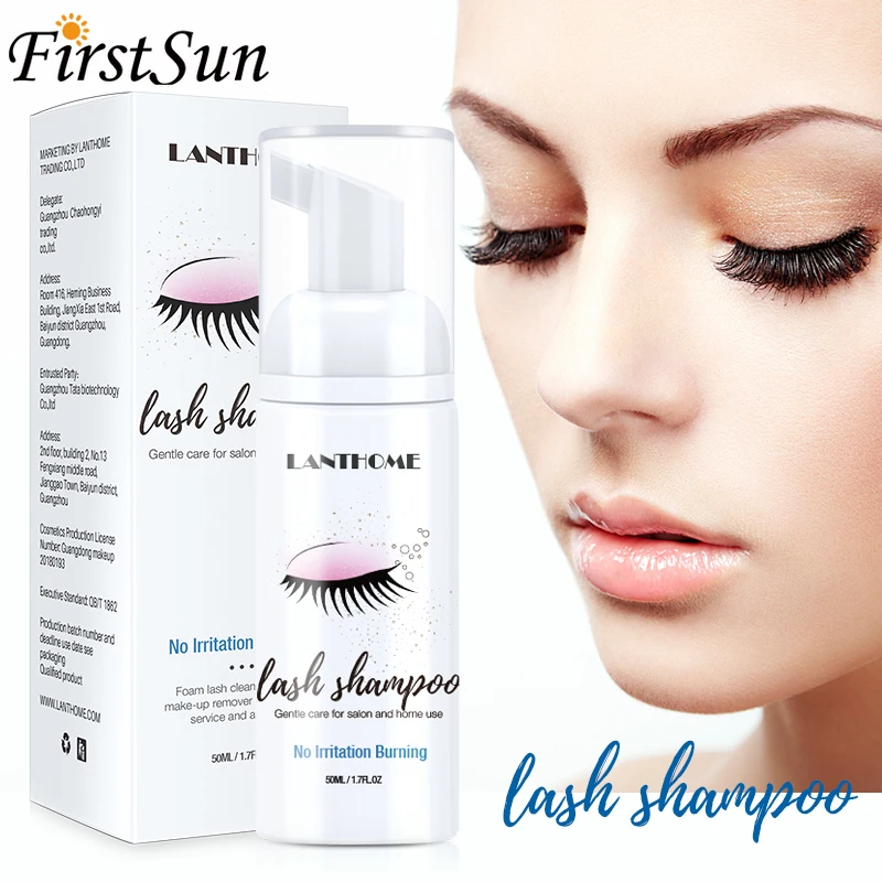 

Eyelash Cleansing Shampoo Lash Cleaning Foam Pump Design 50ml Brush No Stimulation Makeup Clean Eyelash Extension Glue Removal