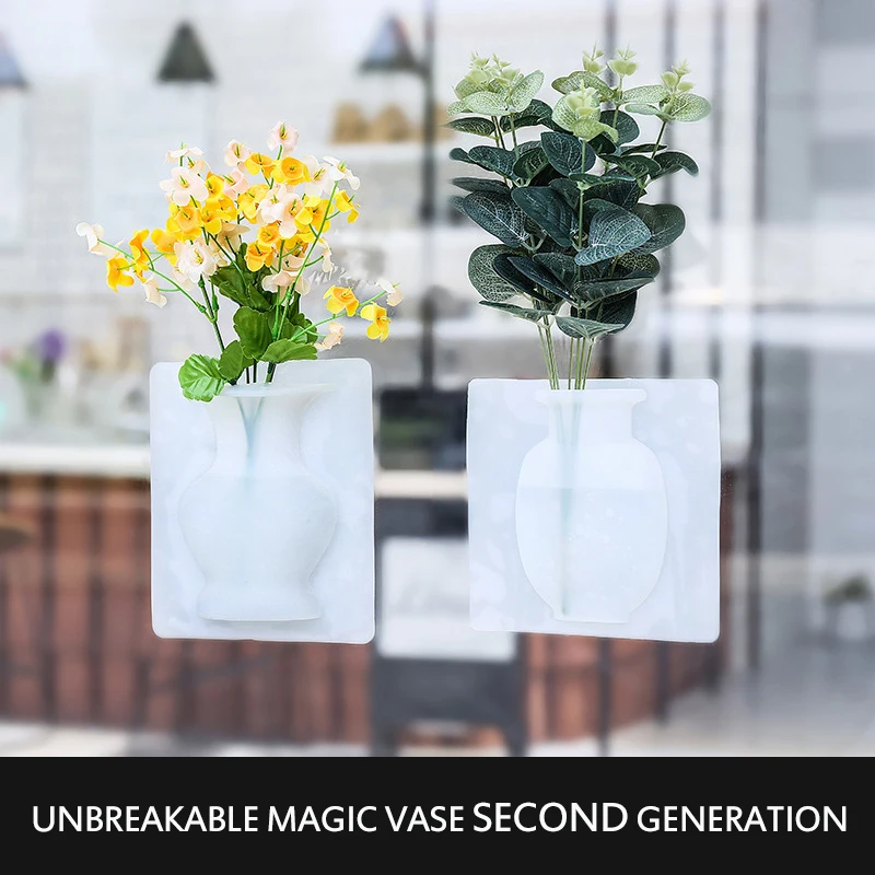 Волшебные вазы для растений контейнер цветов новая силиконовая липкая ваза клей