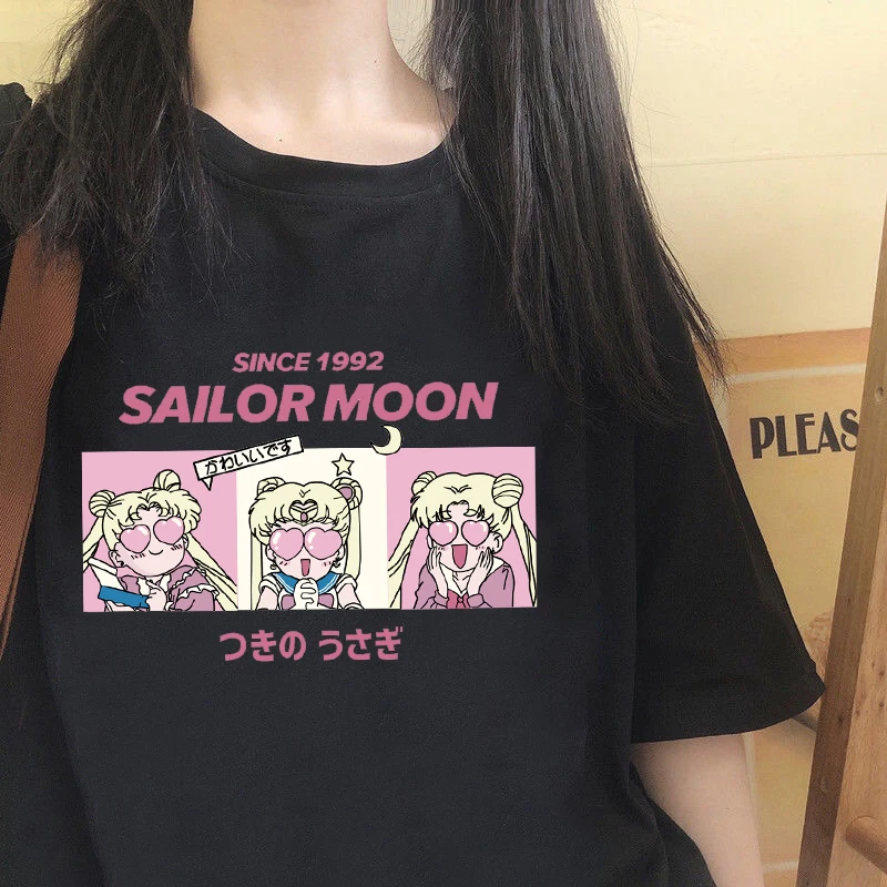 Футболка женская в стиле Харадзюку С мультяшным буквенным принтом повседневная