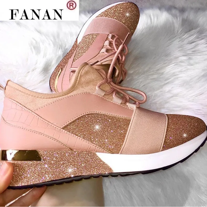 

Female Sneakers PU Thick Bottom Casual Patchwork Lace-Up Ladies Vulcanized Shoes Fashion Classics Plus Size Woman's Footwear