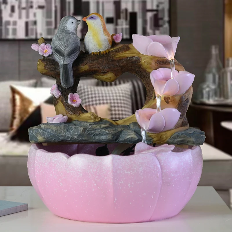 110 В/220 В современный свадебный подарок смоляная Цветочная птица водный фонтан