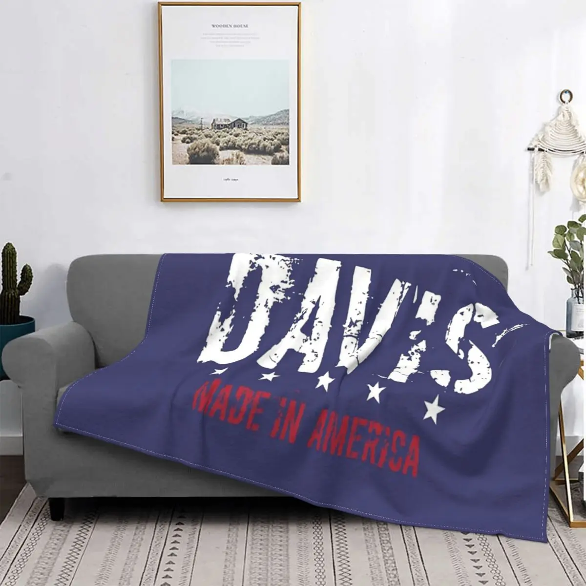 

Davis-Manta hecha en América, cubrecama a cuadros, funda de cama, manta térmica a cuadros de muselina en el sofá