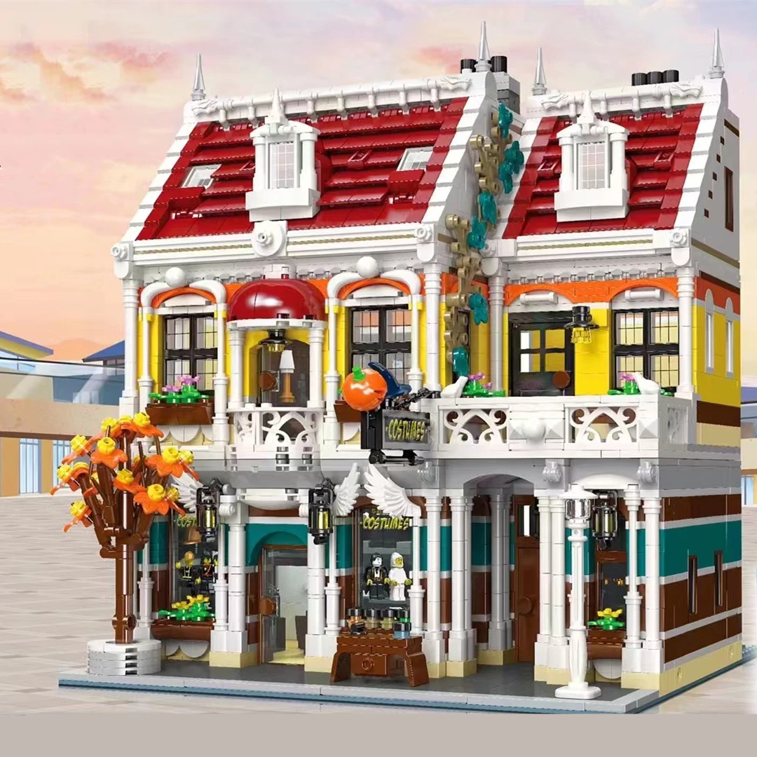 

Jiestar креативный магазин одежды Street View 89131 кубики Moc модульная модель дома Строительные блоки сборка площадь рождественские подарки