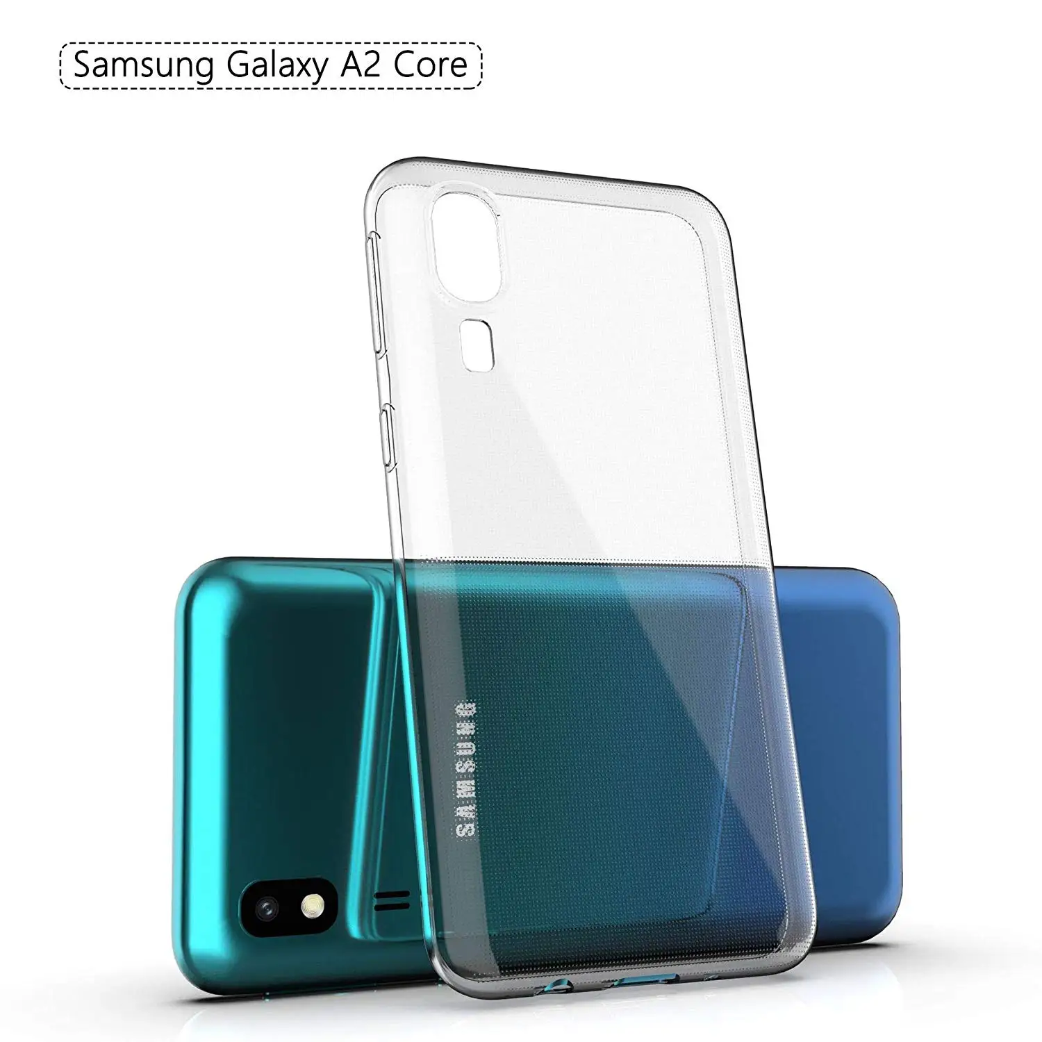 Прозрачный чехол для мобильного телефона, чехол для samsung Galaxy A2 Core, задняя крышка, Прозрачный Мягкий ТПУ силиконовый 360, защитный чехол A2Core - Цвет: Прозрачный