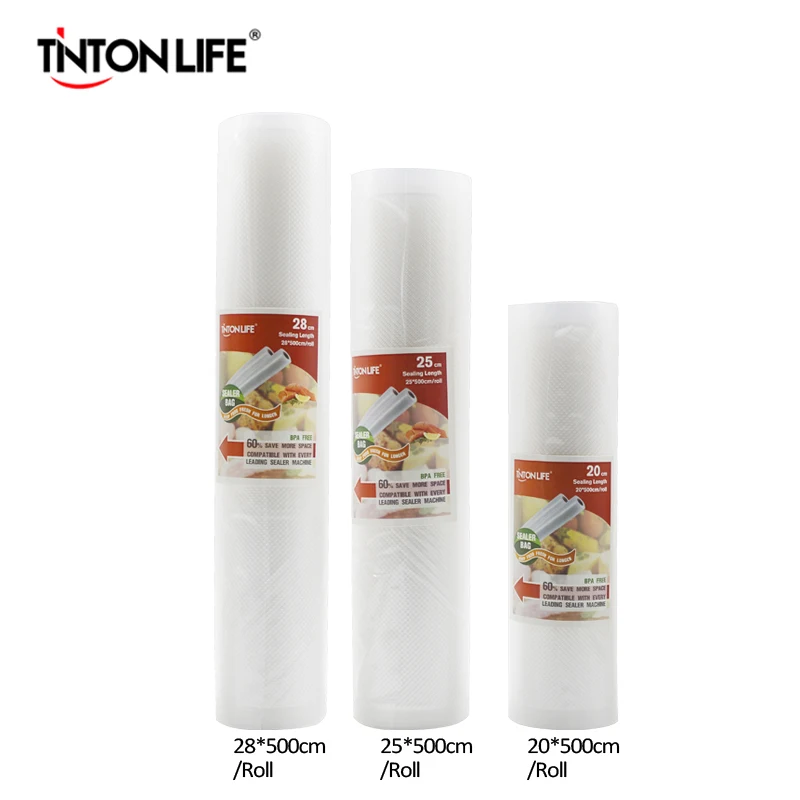 TINTON LIFE вакуумный упаковщик для пищевых продуктов, пакеты для хранения, вакуумные пластиковые рулоны, 5 размеров, пакеты для кухонного вакуумного упаковщика, чтобы сохранить продукты свежими - Цвет: 20-25-28