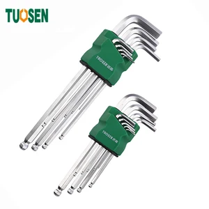 TUOSEN Набор шестигранных ключей, 9 шт., Cr-V, сталь, L-образный шестигранный ключ, инструменты для ремонта, мощный шестигранный ключ с шаровой головкой