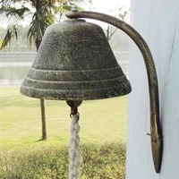 1pcs big vintage cast iron doorbell bell wrought iron wall decoration pendant home garden porch rattle decoration