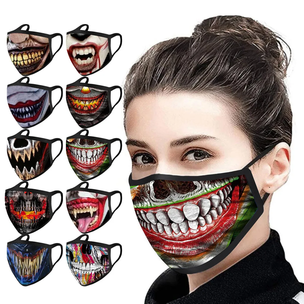 

1 шт. маска для защиты рта от пыли моющаяся маска с ушной петлей маска для Хэллоуина маска с принтом mondkapjes was4