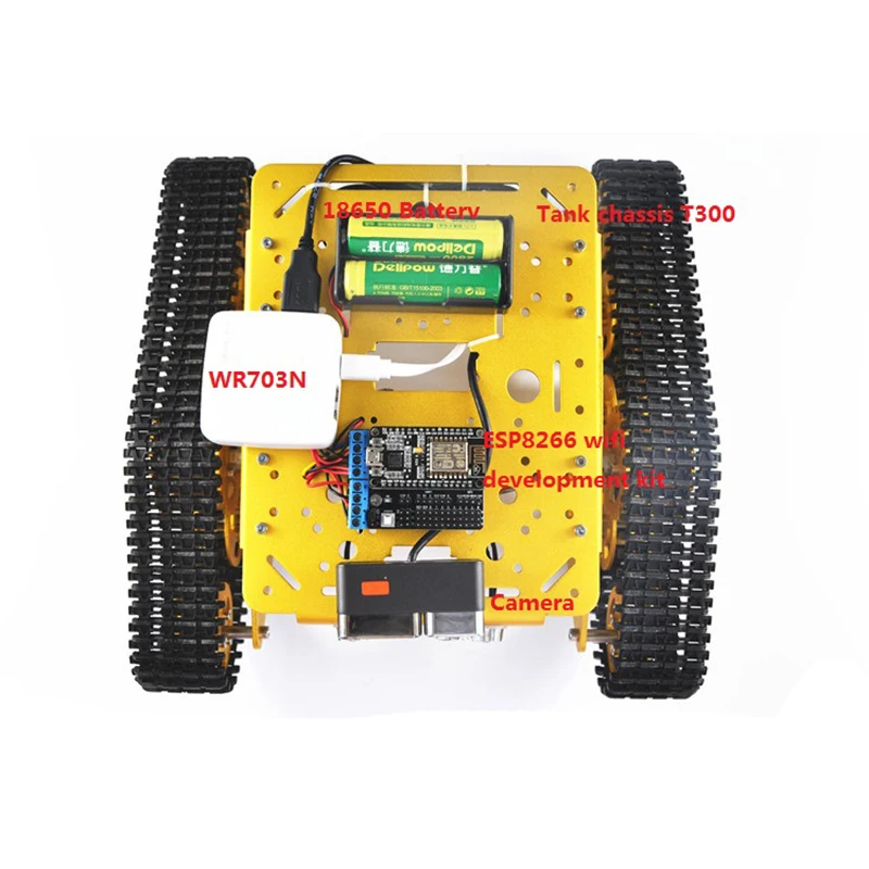 T300 RC Tank беспроводная Wi-Fi передача видео Smart Car от Android APP Комплект разработки NodeMCU с