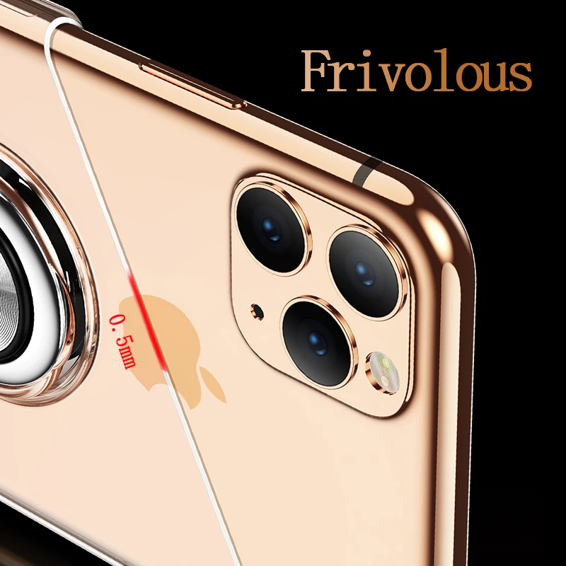 Силиконовый чехол с кольцом-держателем автомобильный держатель для iPhone X XR XS Max 11