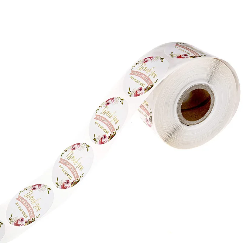 Наклейки с цветочным рисунком милая круглая бумага 500 шт. спасибо за поддержку