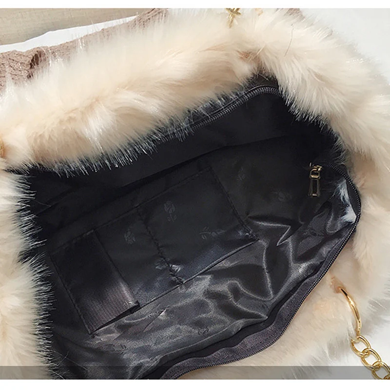 Женская плюшевая сумка Ellacey большая из искусственного меха на осень и зиму