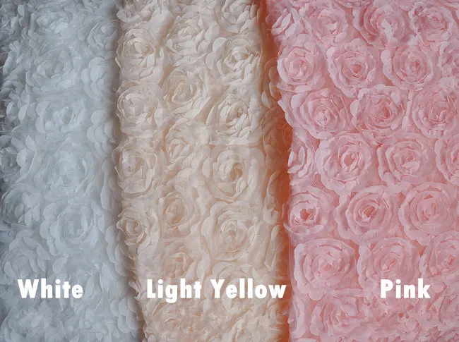 Кружевная Ткань Белый Розовый пион цветок трехмерная кружевная занавеска платье