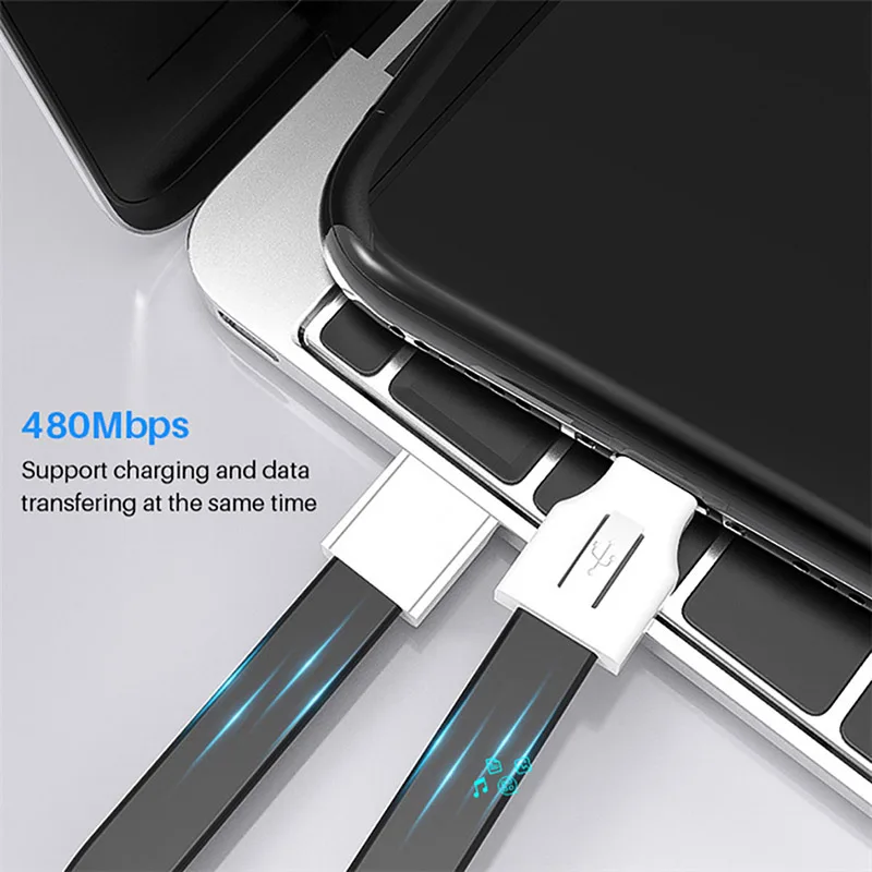 Кабель Micro USB с брелоком для ключей портативный шнур быстрой зарядки смартфонов