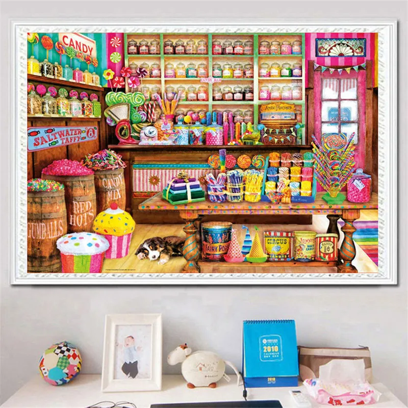 Набор для вышивки сделай сам крестиком 11CT точная печать магазин конфет DMC холст