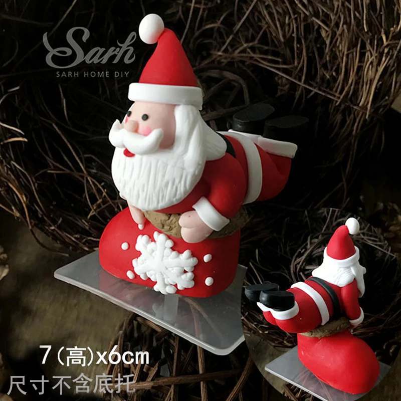 Shoes Santa Claus Акриловые Красные серебряные Рождественские елки топперы для торта Снежинка счастливый год Санта Клаус рождественские принадлежности для выпечки сладкие подарки - Цвет: Shoes Santa Claus