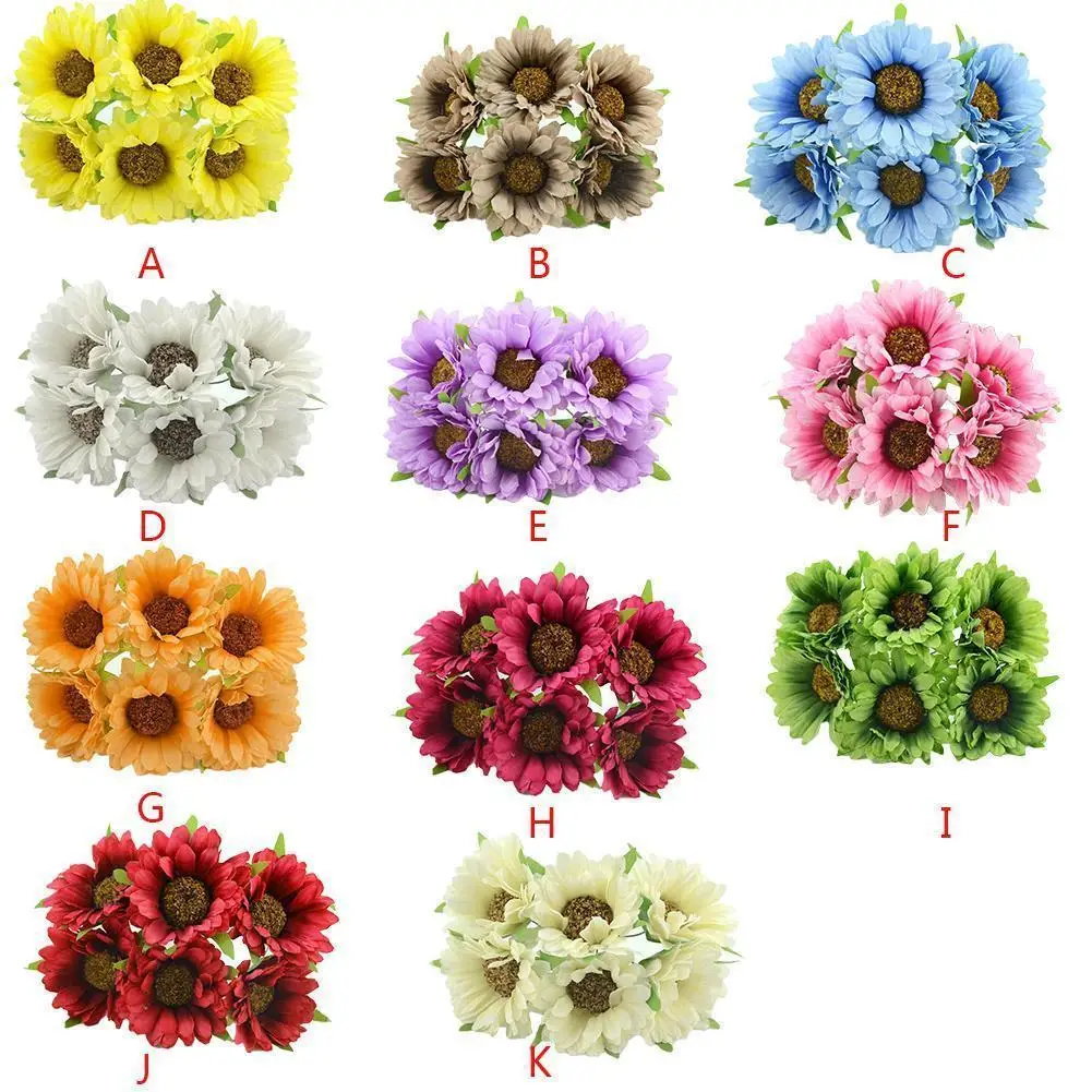 

6pcs/Pack New Style Artificial Silk Flowers DIY Home Garden Party Wedding Decoration Artificial Flowers