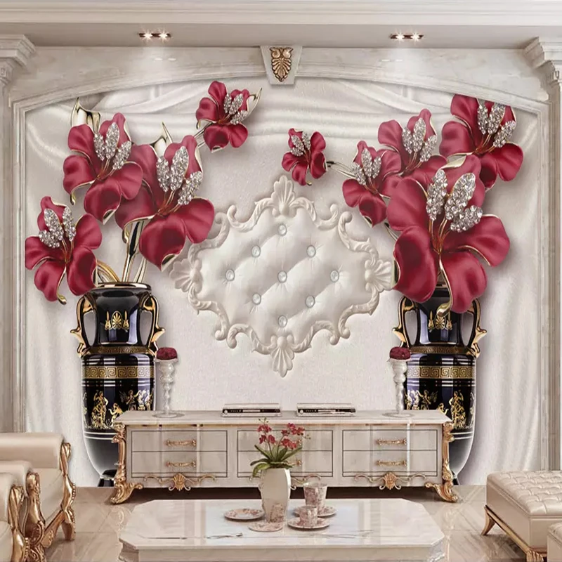 Пользовательские фото обои 3D Европейский стиль ювелирные изделия цветок