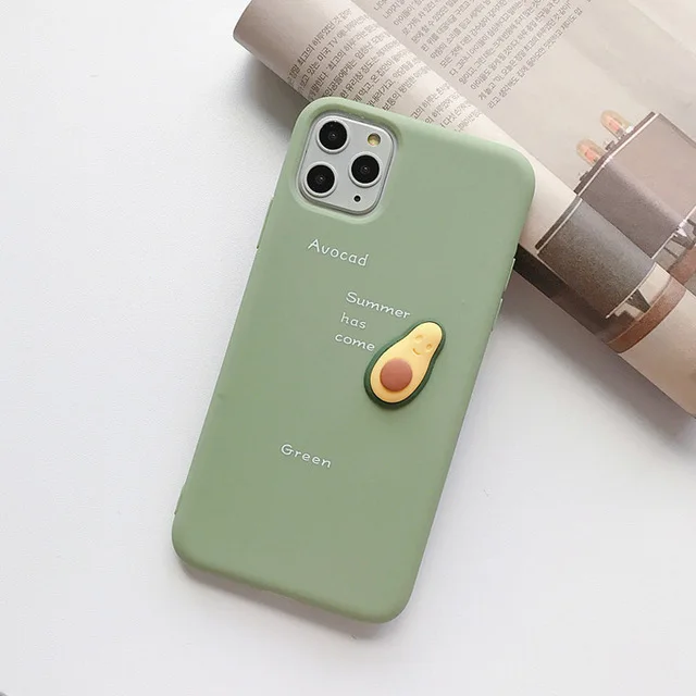 AC8447 Lovebay милый 3D узор чехол для телефона для iPhone 11 Pro XS Max XR X 8 7 6 6S Plus 11 милый фруктовый авокадо Мягкий ТПУ, конфетный задний Чехол - Цвет: AC8447