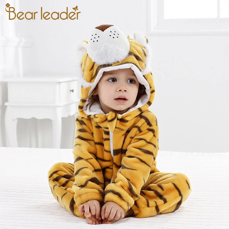 Bear Leader/Детские комбинезоны; сезон осень-зима; Новинка; одежда для маленьких девочек; фланелевая детская одежда с рисунками животных; комбинезон для малышей; комбинезоны для мальчиков